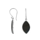 AE-6236-SHB Sterling Silver Marquise Shape Earring With Black Shell Jewelry Bali Designs Inc